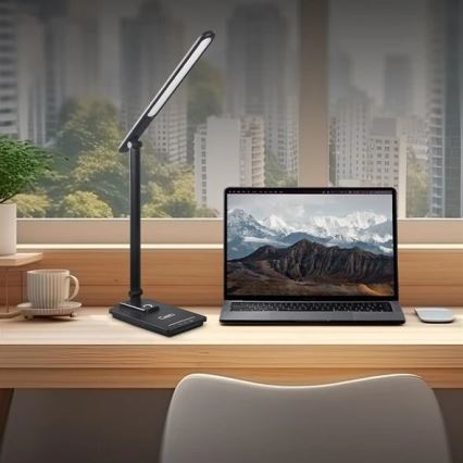 LED Prigušiva stona lampa sa USB LED/9W/230V 3000K/4000K/5500K crno