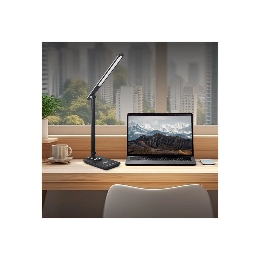 LED Prigušiva stona lampa sa USB LED/9W/230V 3000K/4000K/5500K crno