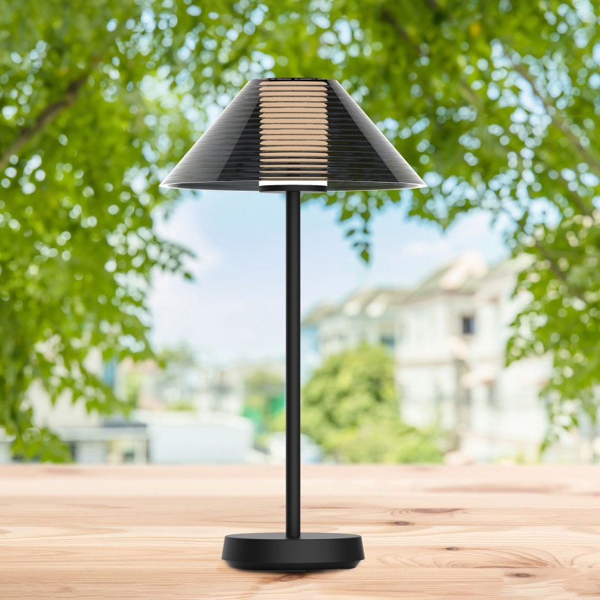 LED prigušiva dodirna spoljašnja stona lampa SERENGETI LED/3,4W/5V USB 3600 mAh IP44 crna