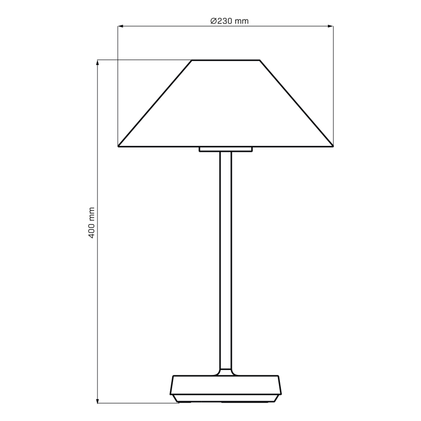 LED prigušiva dodirna spoljašnja stona lampa SERENGETI LED/3,4W/5V USB 3600 mAh IP44 crna