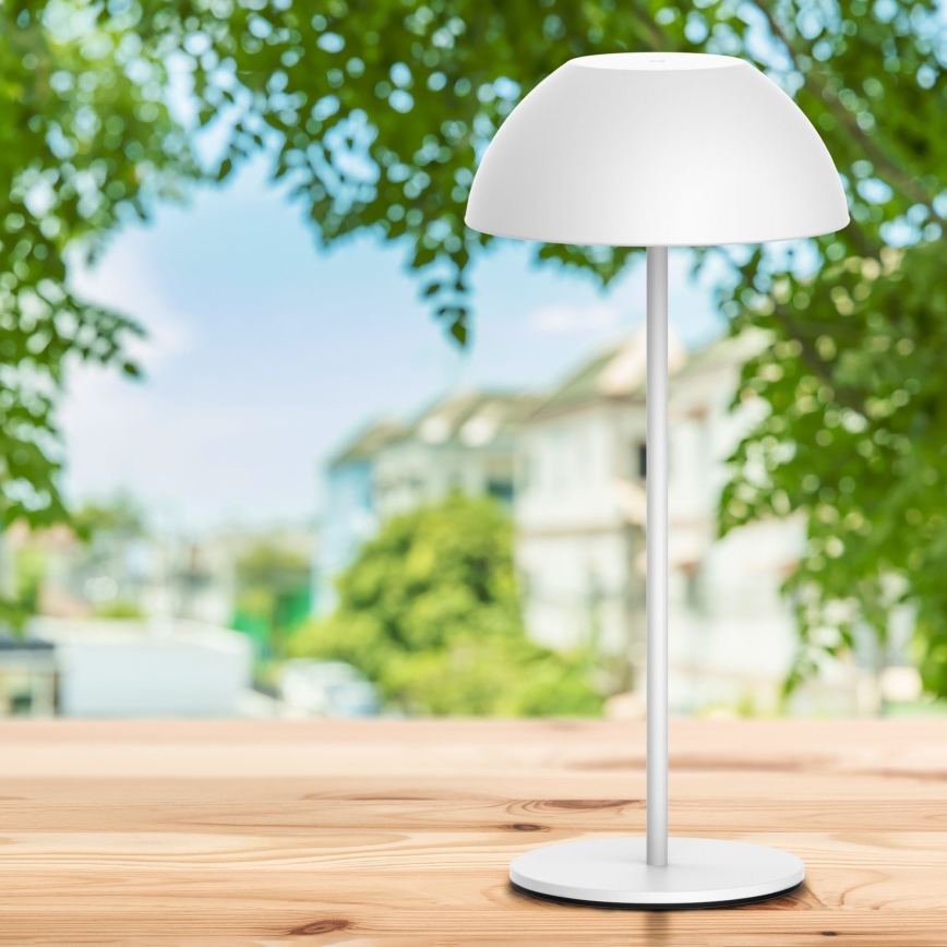 LED Prigušiva dodirna vanjska stona lampa TANZANIA LED/1,8W/5V USB 1800 mAh IP44 bela