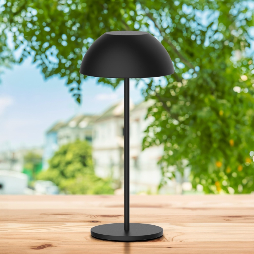LED Prigušiva dodirna vanjska stona lampa TANZANIA LED/1,8W/5V USB 1800 mAh IP44 crno