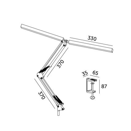 LED Prigušiva stona lampa TENUIX DUO 2xLED/14W/230V 3000-6000K bela