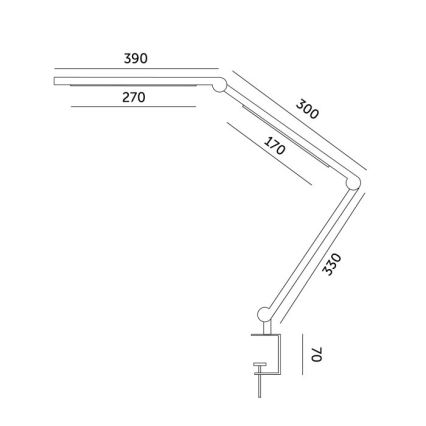 LED Prigušiva stona lampa TENUIX FOLD LED/20W/230V 3000-6500K crno