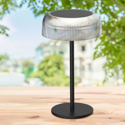 LED Prigušiva dodirna vanjska stona lampa TRYPOLIS LED/2W/5V USB 1800 mAh IP44 crno