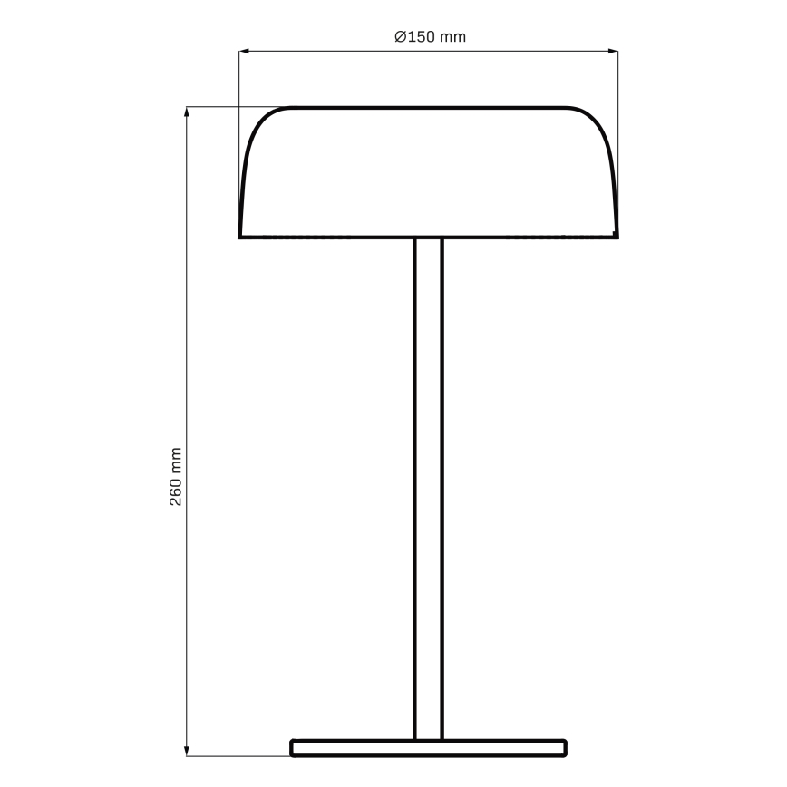 LED Prigušiva dodirna vanjska stona lampa TRYPOLIS LED/2W/5V USB 1800 mAh IP44 crno