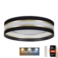LED prigušiva stropna plafonjera SMART CORAL LED/24W/230V Wi‑Fi Tuya crna + daljinski upravljač