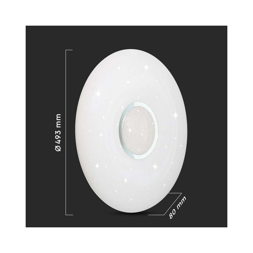 LED prigušiva stropna lampa LED/40W/230V 3000K/4000K/6500K prečnik 49 cm + daljinski upravljač