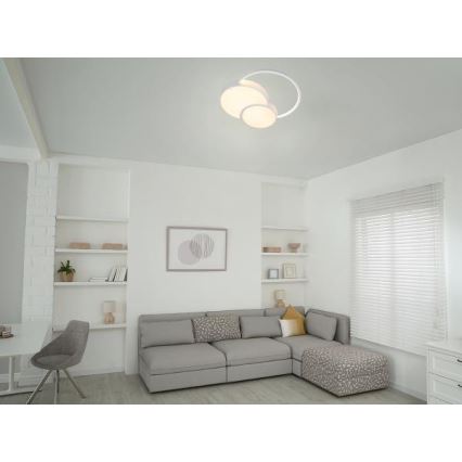 LED prigušiva stropna svetiljka LED/60W/230V 3000-6500K bela + daljinski upravljač