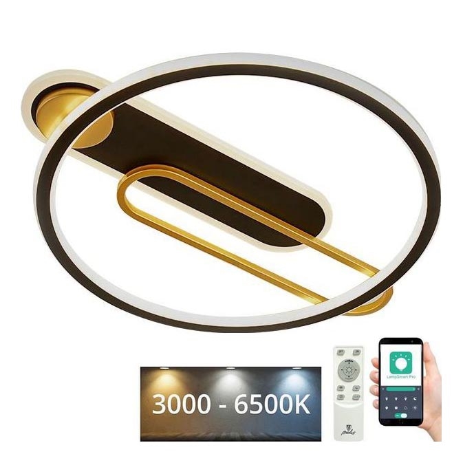 LED prigušiva stropna svetiljka LED/60W/230V 3000-6500K crna + daljinski upravljač