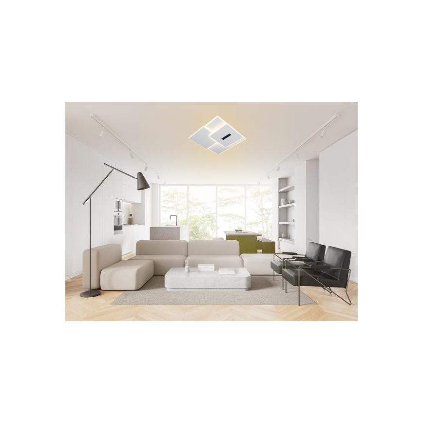LED prigušiva stropna svetiljka LED/95W/230V 3000-6500K bela + daljinski upravljač