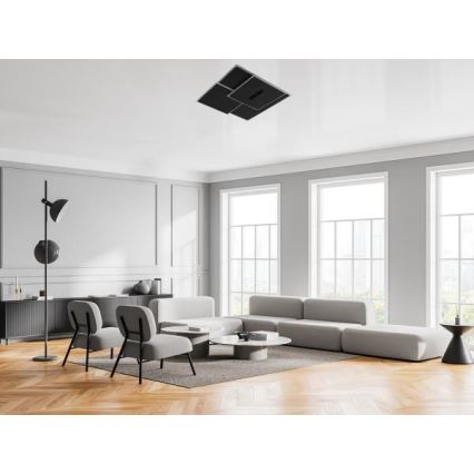 LED prigušiva stropna svetiljka LED/95W/230V 3000-6500K crna + daljinski upravljač