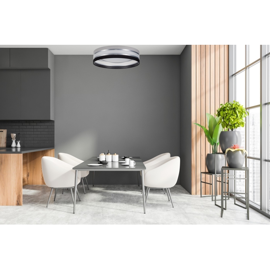 LED prigušiva stropna lampa SMART CORAL LED/24W/230V crna/siva + daljinski upravljač