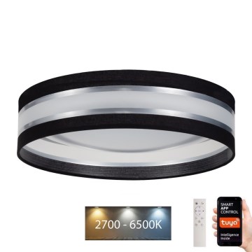 LED prigušiva stropna svetiljka SMART CORAL LED/24W/230V Wi-Fi Tuya crna + daljinski upravljač
