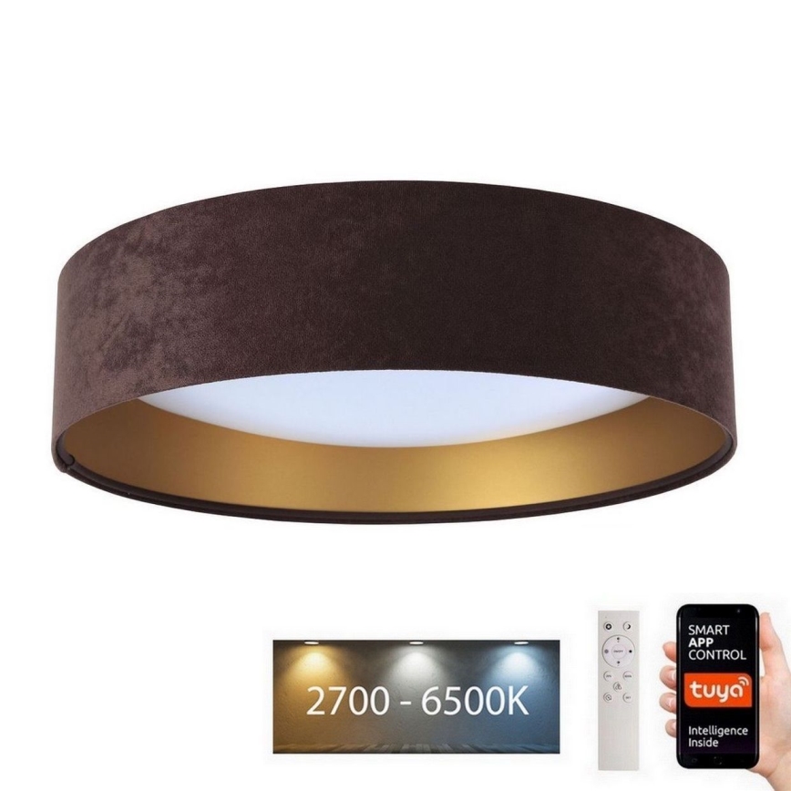 LED prigušiva stropna svetiljka SMART GALAXY LED/24W/230V prečnik 45 cm 2700-6500K Wi-Fi Tuya braon/zlatna + daljinski upravljač