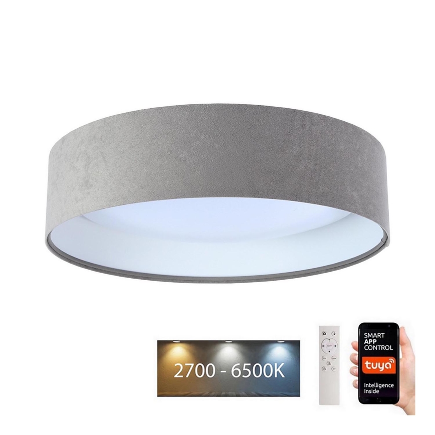 LED prigušiva stropna svetiljka SMART GALAXY LED/24W/230V prečnika 45 cm 2700-6500K Wi-Fi Tuya siva/bela + daljinski upravljač