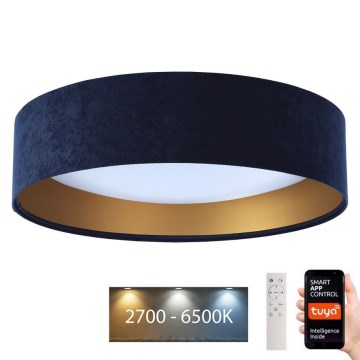 LED prigušiva stropna svetiljka SMART GALAXY LED/36W/230V pr. 55 cm 2700-6500K Wi-Fi Tuya plava/zlatna + daljinski upravljač