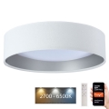 LED prigušiva stropna svetiljka SMART GALAXY LED/36W/230V prečnik 55 cm 2700-6500K Wi-Fi Tuya bela/srebrna + daljinski upravljač