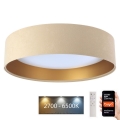 LED prigušiva stropna svetiljka SMART GALAXY LED/36W/230V prečnik 55 cm 2700-6500K Wi-Fi Tuya bež/zlatna + daljinski upravljač