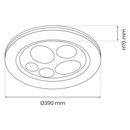 LED Prigušiva stropna svjetiljka BUBBLES LED/48W/230V + DU