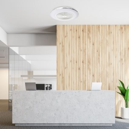 LED Prigušiva stropna svjetiljka s ventilatorom ARIA LED/38W/230V 3000-6000K bijela + daljinski upravljač