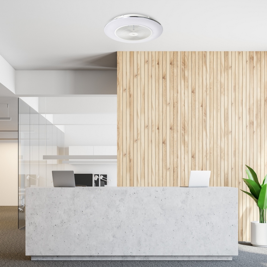 LED Prigušiva stropna svjetiljka s ventilatorom ARIA LED/38W/230V 3000-6000K bijela + daljinski upravljač