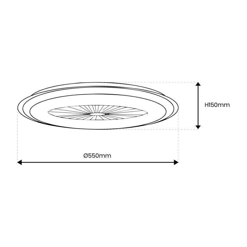 LED Prigušiva stropna svjetiljka s ventilatorom ARIA LED/38W/230V 3000-6000K bijela + daljinski upravljač