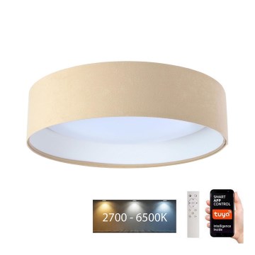LED prigušiva stropno svetlo SMART GALAXY LED/24W/230V Ø 45 cm 2700-6500K Wi-Fi Tuya bež/bela + daljinski upravljač