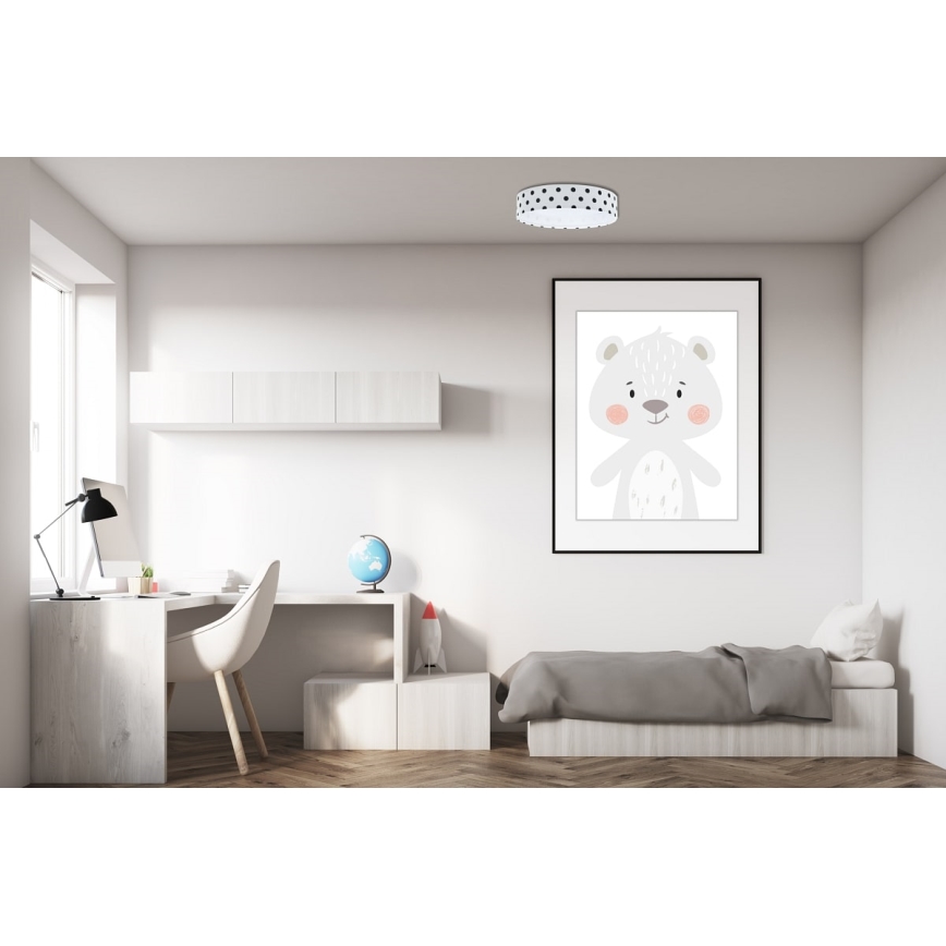 LED prigušiva dečije stropno svetlo SMART GALAXY KIDS LED/24W/230V 3000-6500K tačkice bela/crna + daljinski upravljač