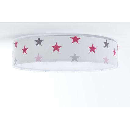 LED prigušiva dečije plafonsko svetlo SMART GALAXY KIDS LED/24W/230V 3000-6500K zvezdice bela/ružičasta/siva + daljinski upravljač