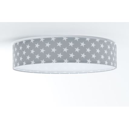 LED Prigušiva stropna svjetiljka SMART GALAXY KIDS LED/24W/230V 3000-6500K zvjezdice siva/bijela + daljinski upravljač
