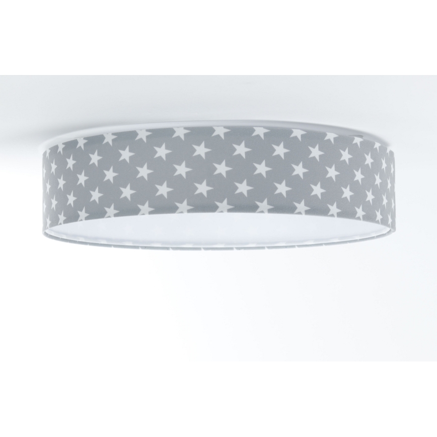 LED Prigušiva stropna svjetiljka SMART GALAXY KIDS LED/24W/230V 3000-6500K zvjezdice siva/bijela + daljinski upravljač