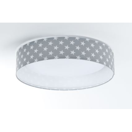 LED Prigušiva stropna svjetiljka SMART GALAXY KIDS LED/24W/230V 3000-6500K zvjezdice siva/bijela + daljinski upravljač