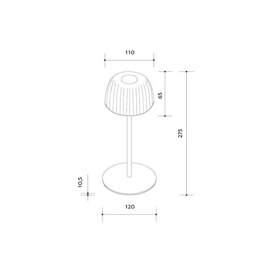 LED Prigušiva vanjska punjiva stona lampa VIVIEN LED/3W/5V 2700K 1600 mAh IP54 bela
