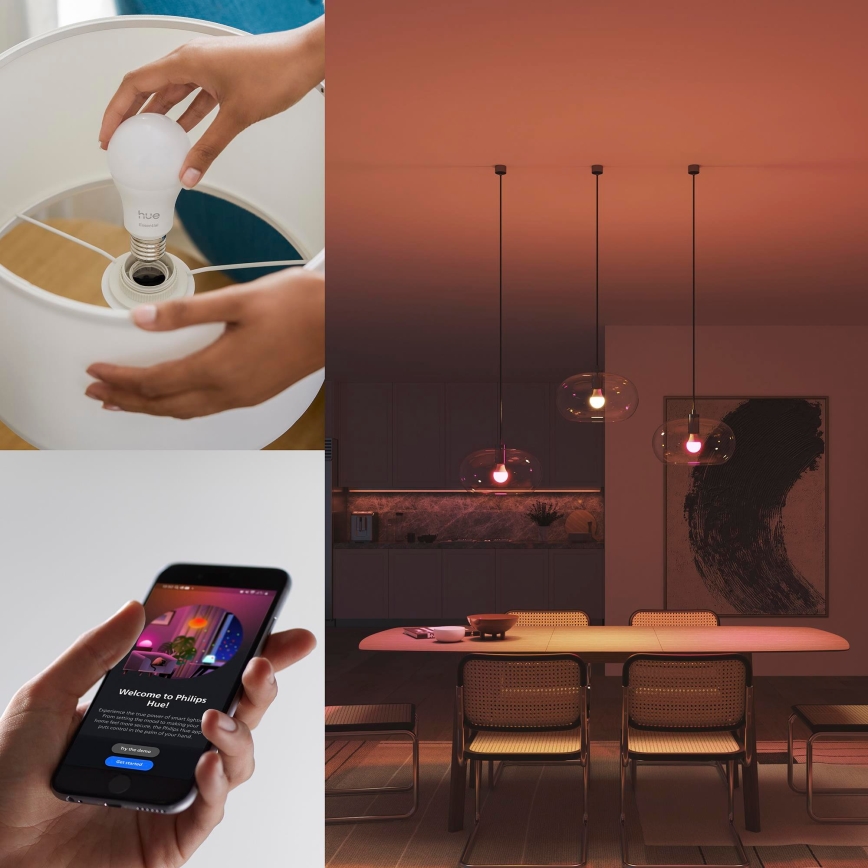 LED zatemnjiva sijalica Philips Hue White And Color Ambiance Essential E27/8W/230V 2200-6500K