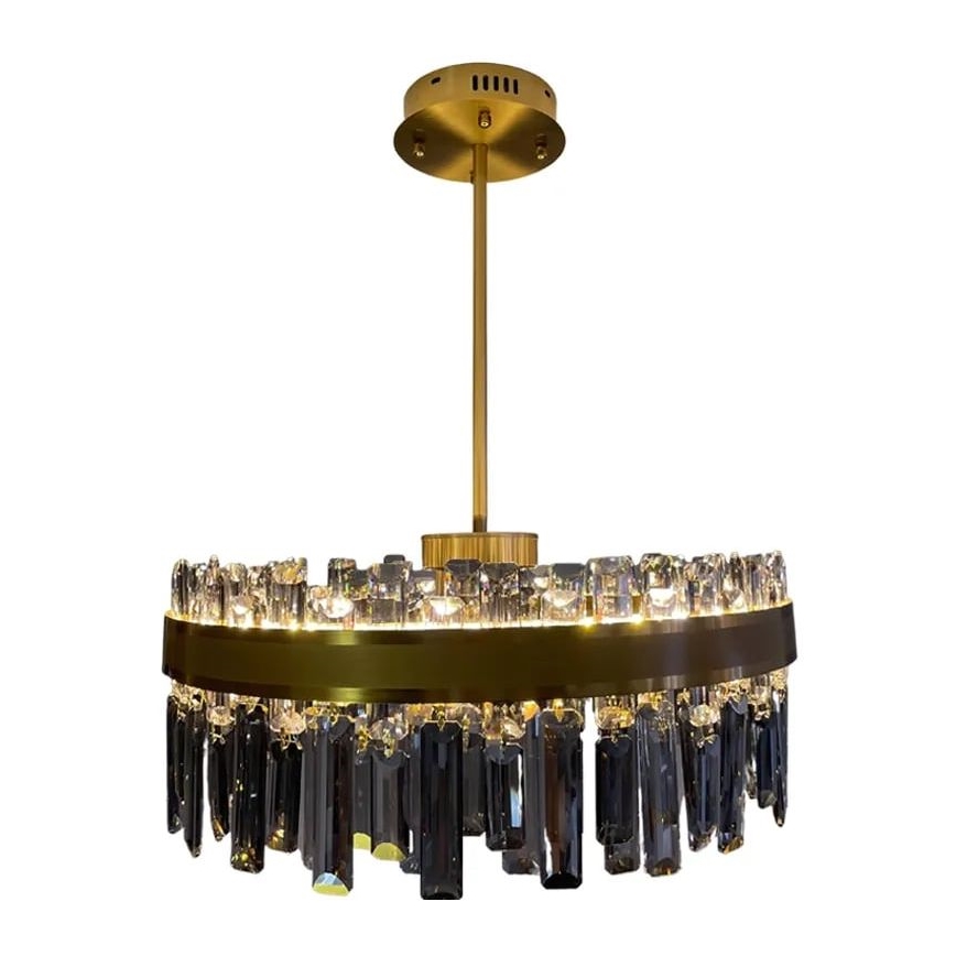 LED Prigušivi kristalni luster na lancu na šipci LED/80W/230V 3000-6500K + Daljinski upravljač