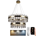LED Prigušivi kristalni luster na sajli LED/190W/230V 3000-6500K + Daljinski upravljač