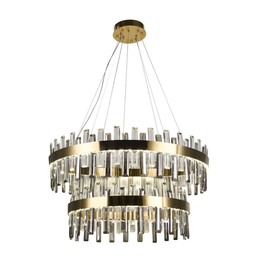 LED Prigušivi kristalni luster na sajli LED/190W/230V 3000-6500K + Daljinski upravljač
