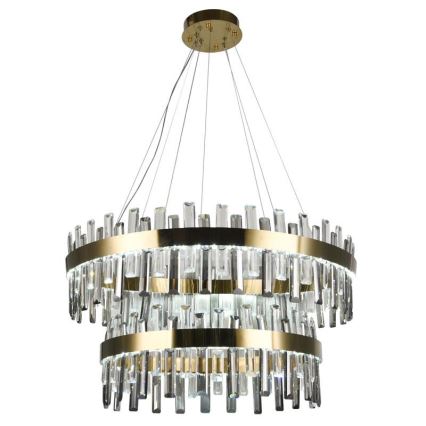LED Prigušivi kristalni luster na sajli LED/190W/230V 3000-6500K + Daljinski upravljač