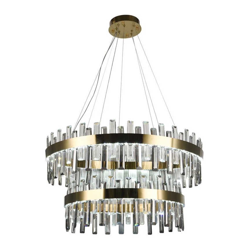 LED Prigušivi kristalni luster na sajli LED/190W/230V 3000-6500K + Daljinski upravljač