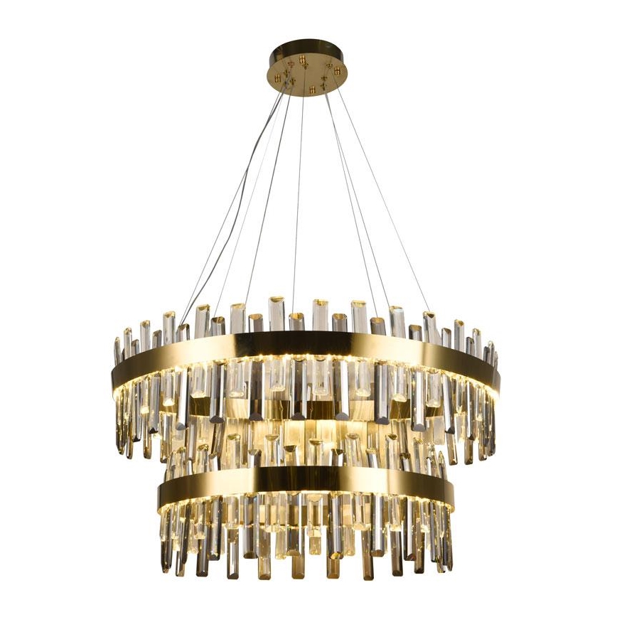 LED Prigušivi kristalni luster na sajli LED/190W/230V 3000-6500K + Daljinski upravljač