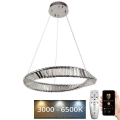 LED Prigušivi kristalni luster na sajli LED/40W/230V 3000-6500K + Daljinski upravljač