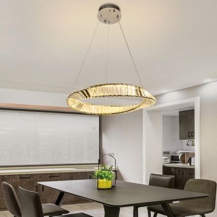 LED Prigušivi kristalni luster na sajli LED/40W/230V 3000-6500K + Daljinski upravljač