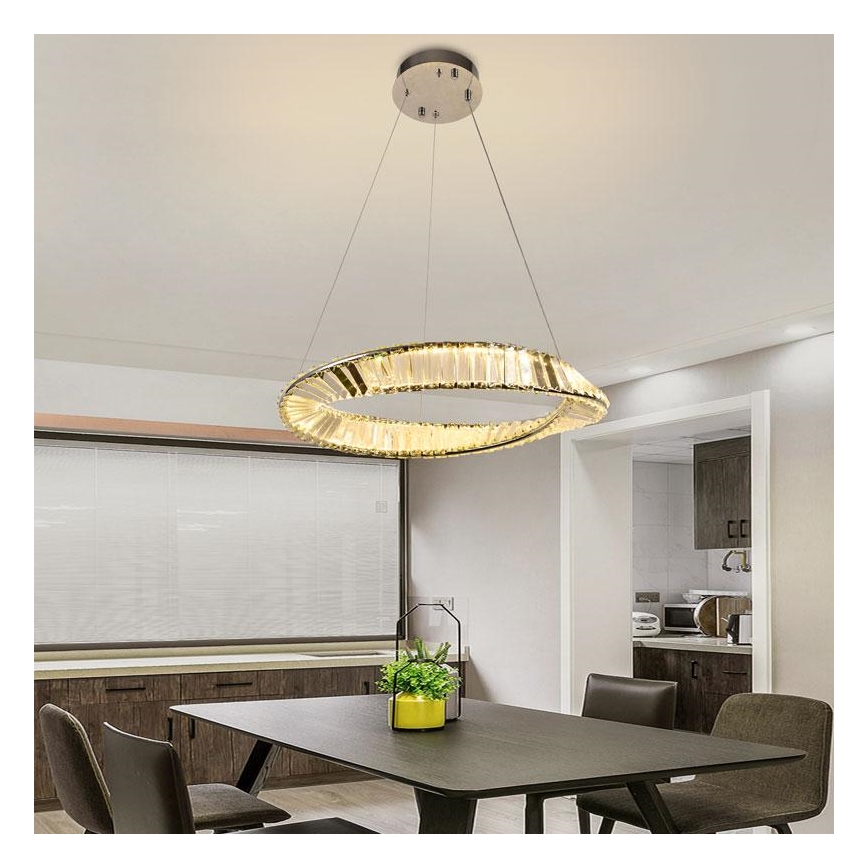 LED Prigušivi kristalni luster na sajli LED/40W/230V 3000-6500K + Daljinski upravljač
