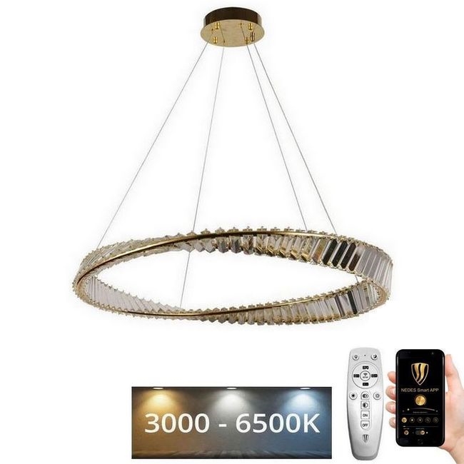 LED Prigušivi kristalni luster na sajli LED/50W/230V 3000-6500K + Daljinski upravljač
