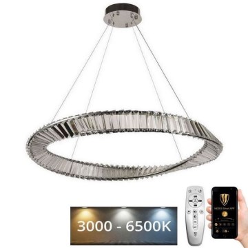 LED Prigušivi kristalni luster na sajli LED/50W/230V 3000-6500K + Daljinski upravljač