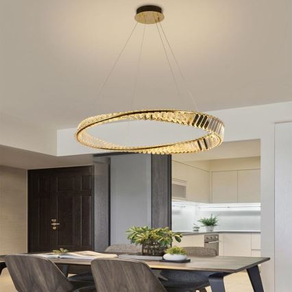 LED Prigušivi kristalni luster na sajli LED/50W/230V 3000-6500K + Daljinski upravljač