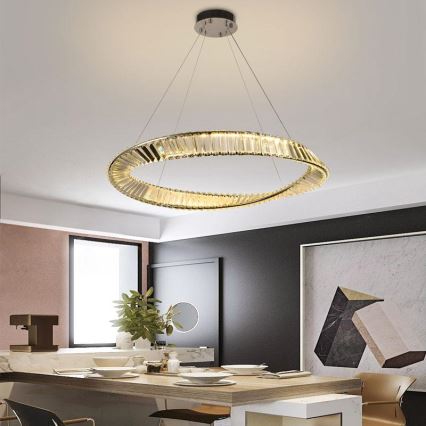 LED Prigušivi kristalni luster na sajli LED/50W/230V 3000-6500K + Daljinski upravljač