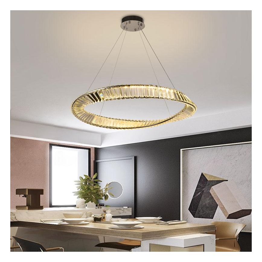 LED Prigušivi kristalni luster na sajli LED/50W/230V 3000-6500K + Daljinski upravljač