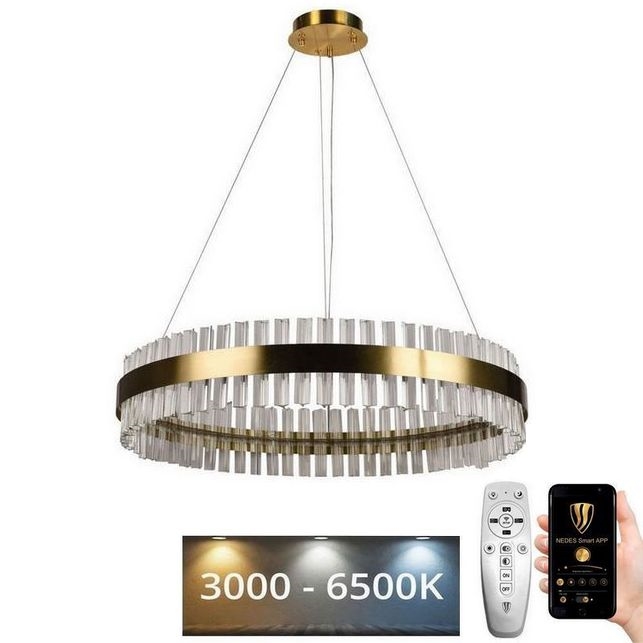 LED Prigušivi kristalni luster na sajli LED/55W/230V 3000-6500K + Daljinski upravljač